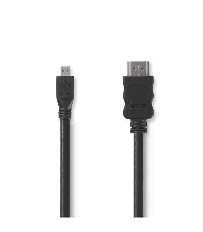 Cablu HDMI tata - micro HDMI 4K cu Ethernet 1.5m negru Nedis