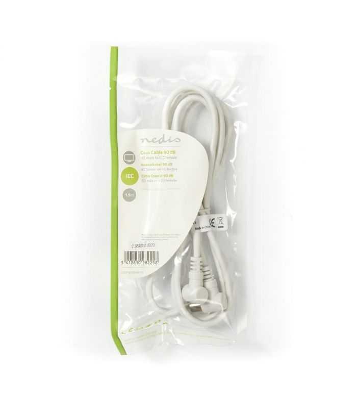 cablu iec coaxial tata cotit iec coaxial mama cotit 15m alb nedis 2