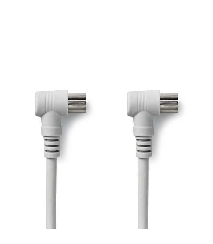 Cablu IEC Coaxial tata cotit - IEC Coaxial mama cotit 1.5m alb NEDIS