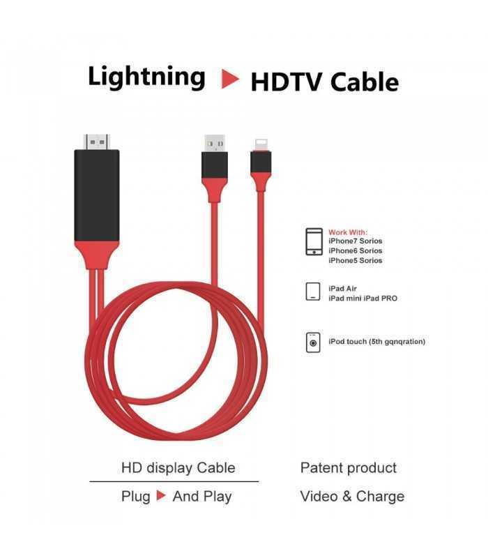 Cablu iPhone 7 la HDMI tata 2m