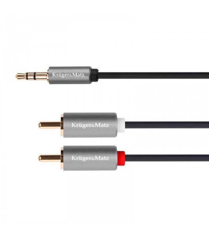 Cablu JACK 3.5 mm - 2x RCA 1.8m STEREO Basic KRUGER&MATZ