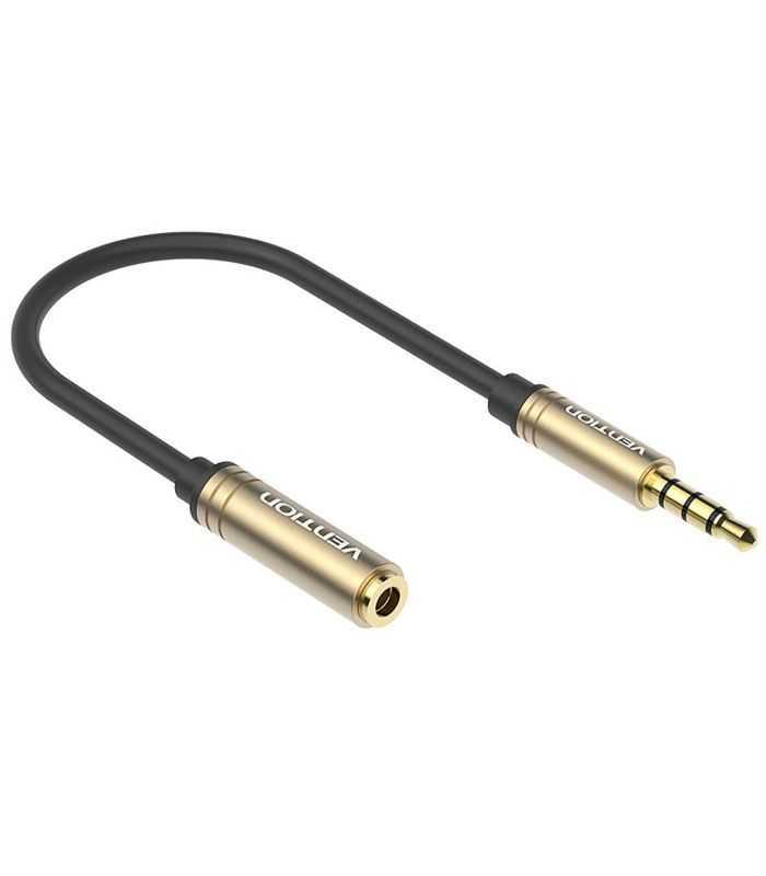 Cablu Jack 35 Mm 4 Pin Socket Jack 35 Mm 4 Pin Plug 01m Negru Vention Vab S06 B010