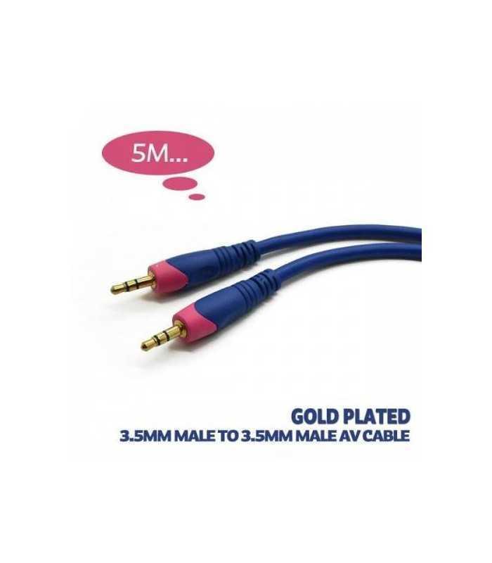 Cablu Jack 3.5 mm 5m stereo aurit conductor cupru stanat