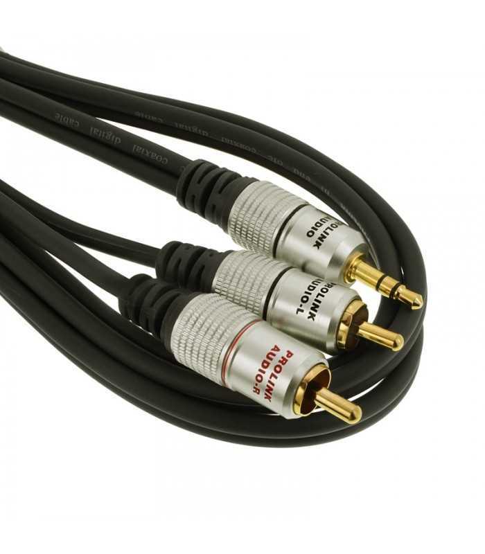 cablu jack 35 mm mufa tata rca mufa tata x2 15m negru prolink 1