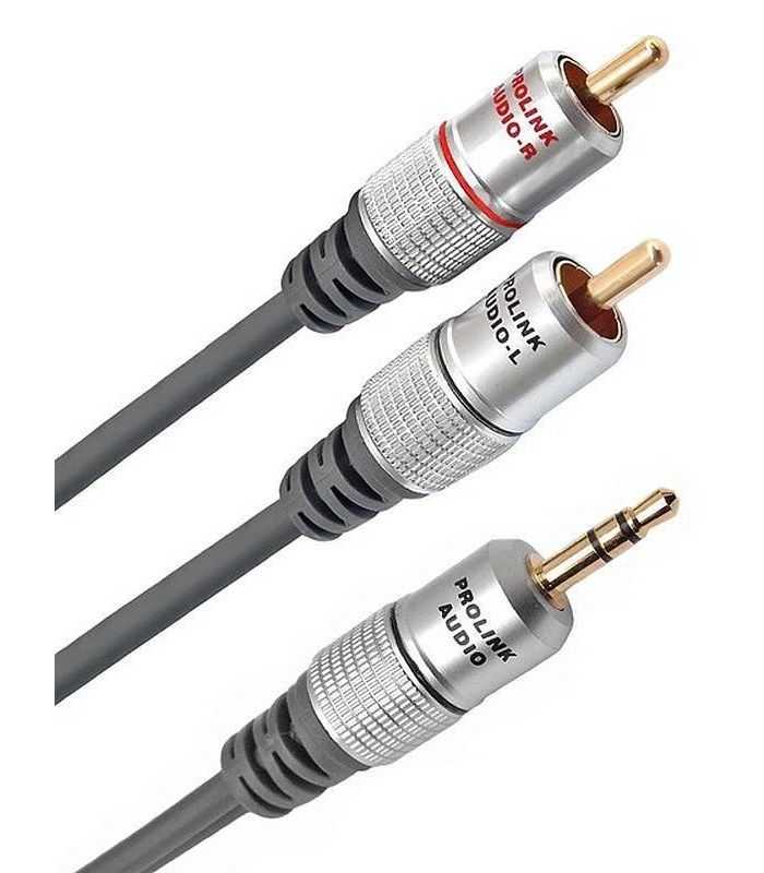 Cablu Jack 35 Mm Mufa Tata Tata Rca Mufa X2 10m Negru Prolink Tcv3420 100