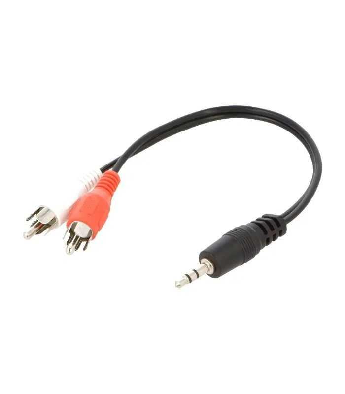 Cablu Jack 3.5 mm Stereo tata - 2x RCA tata 0.2m negru PVC GEMBIRD CCA-458/0.2
