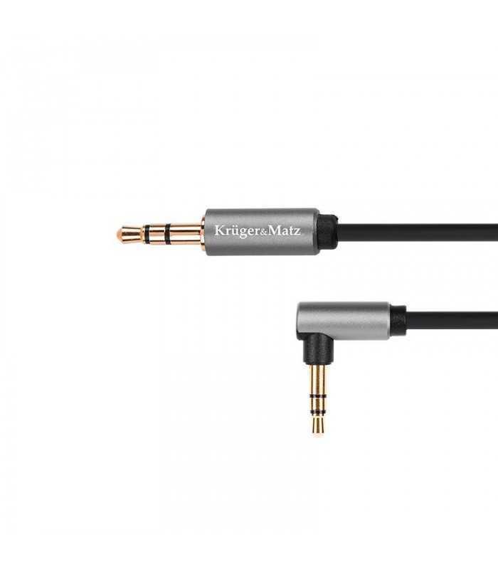 Cablu Jack 3.5 mm tata - tata 90 grade 1m BASIC Kruger&Matz