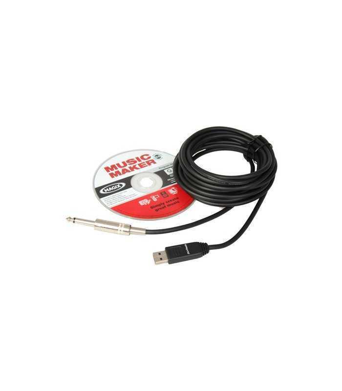 Cablu JACK 6.3mm MONO la USB 5m +placa de sunet