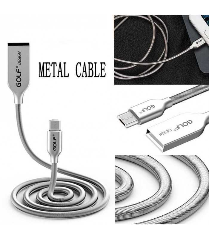 cablu kirsite micro usb golf 36m argintiu 1m 24a fast charging 2