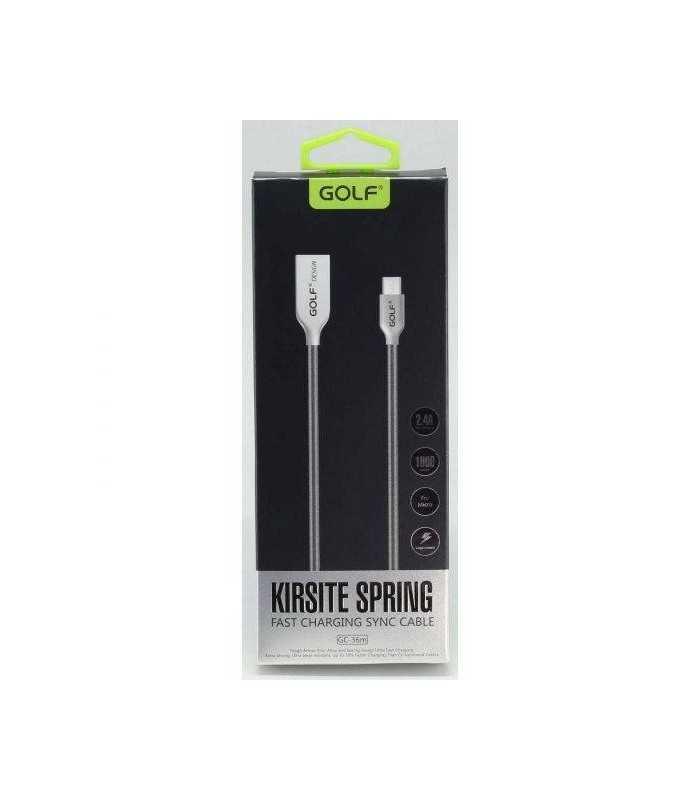 cablu kirsite micro usb golf 36m argintiu 1m 24a fast charging 8