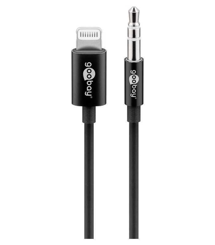 cablu lightning audio jack 35 mm 1m certificat apple mfi goobay 1