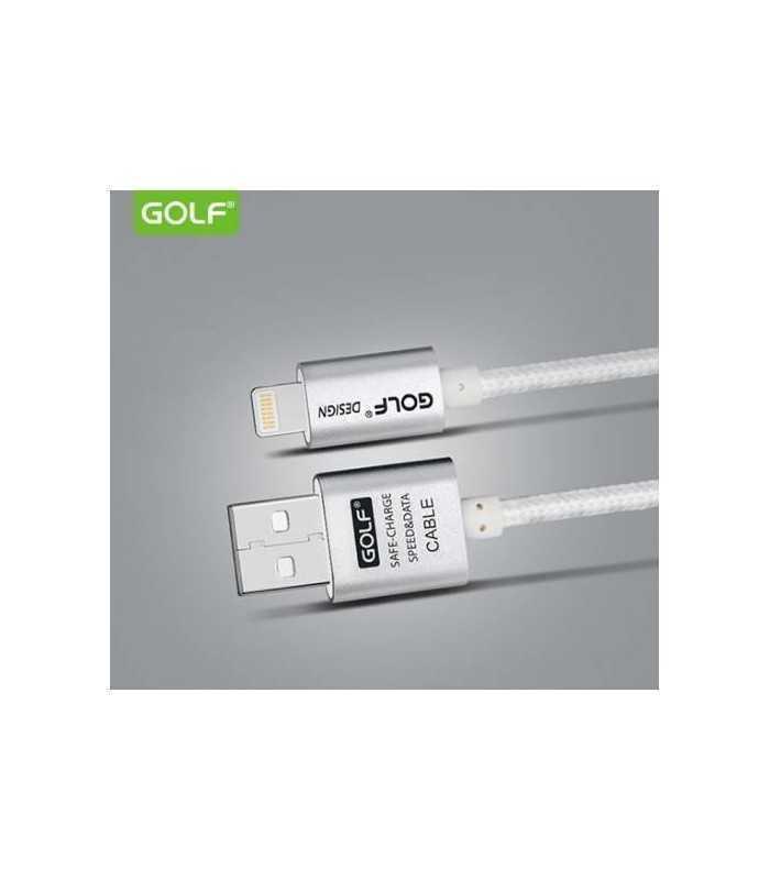 cablu metal iphone golf 10i argintiu 1m 21a fast charging 1