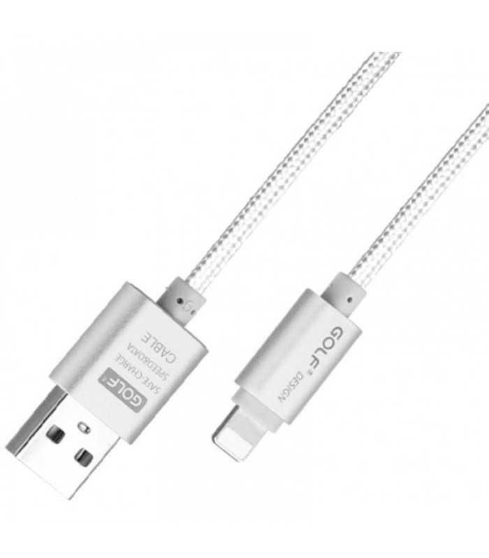 Cablu METAL iPhone Golf 10i argintiu 1m 2.1A Fast Charging