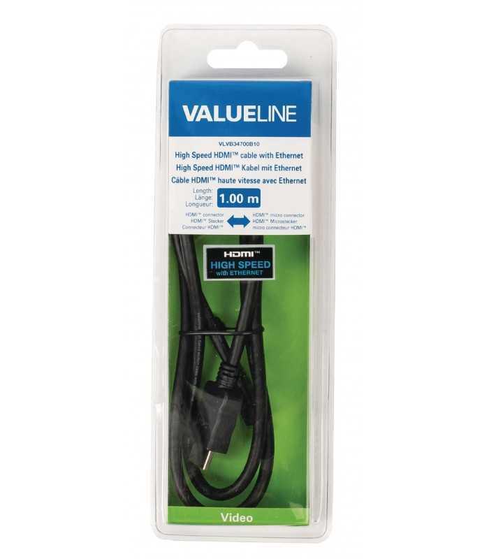 cablu micro hdmi hdmi tata tata high speed ethernet 1m valueline 3