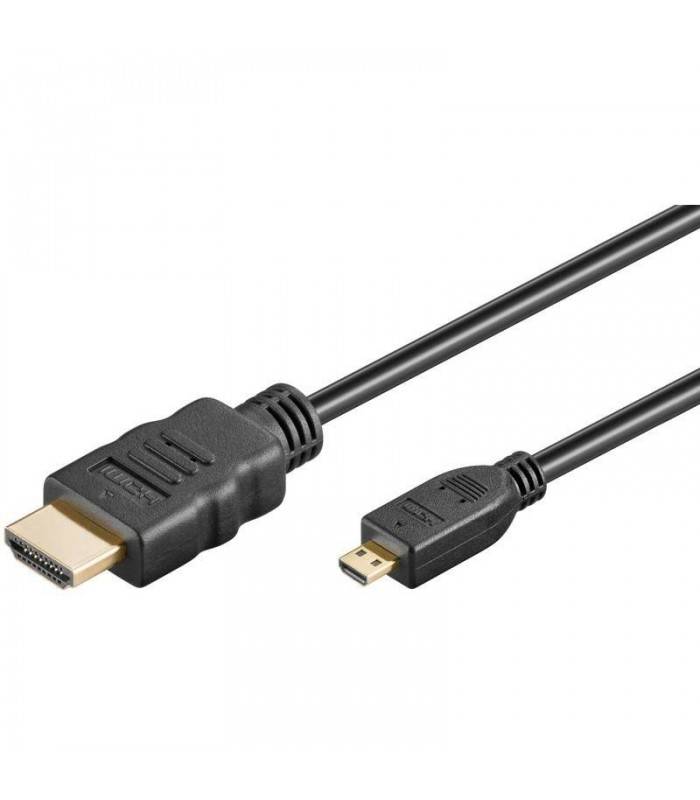 Cablu micro HDMI micro D la HDMI 3D 4K cu Ethernet 1.5m Goobay