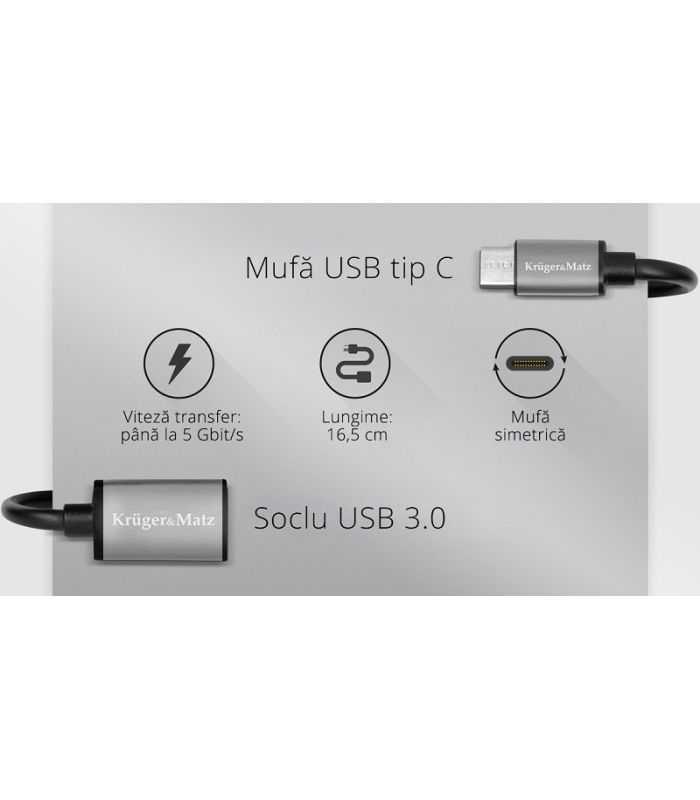 cablu otg usb 30 mama usb type c tata krugermatz 2