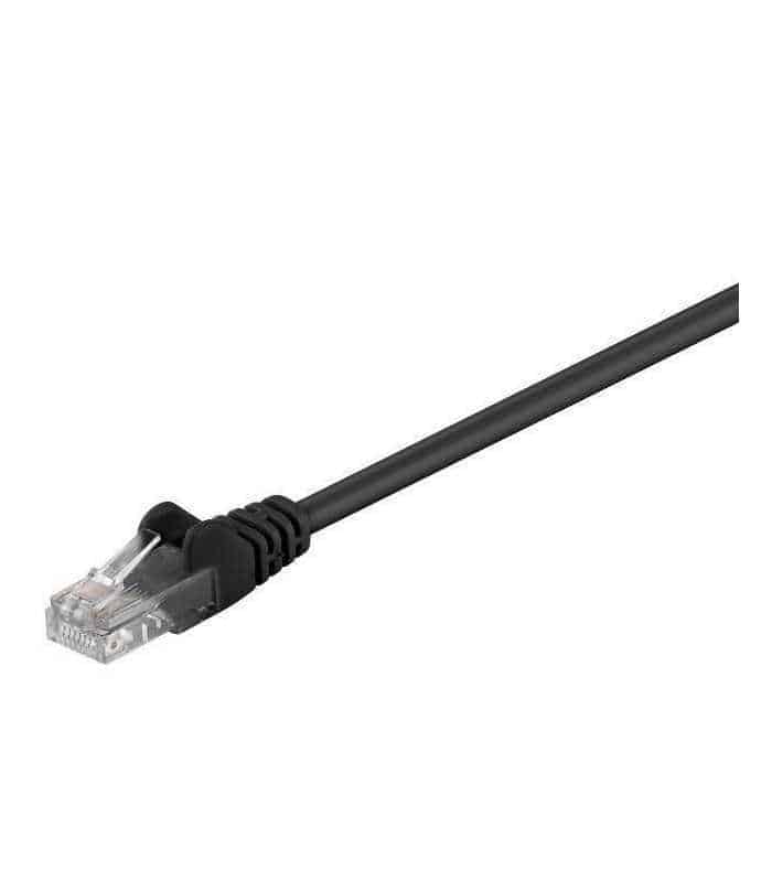 Cablu pach retea CAT5e UTP 2x RJ45 20m negru CCA neecranat Goobay
