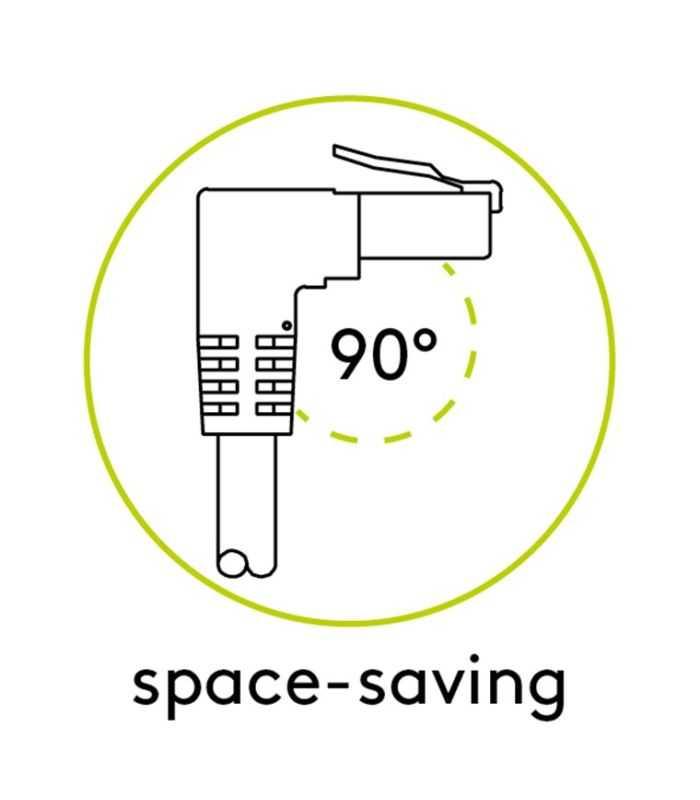 Cablu Patch Cat5e Ftp Rj45 90 In Unghi Rj45 Drept 025m 100mhz Alb Goobay 94176