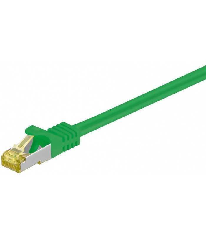 Cablu patch SFTP CAT7 0.25m verde 2x RJ45 cupru ecranat Goobay