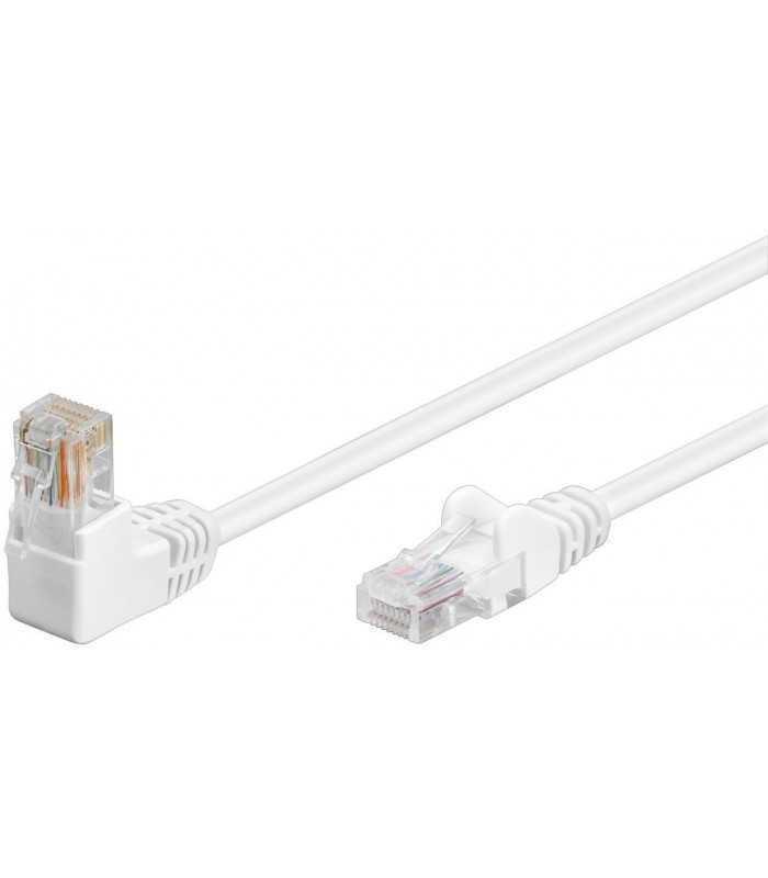 Cablu patch UTP CAT5e RJ45 1x90 grade 2m alb Goobay