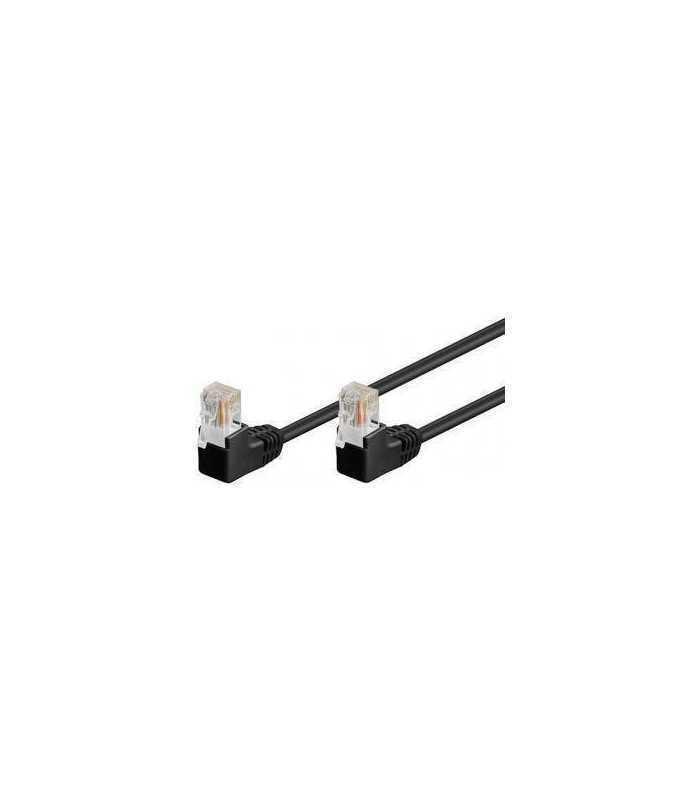 Cablu patch UTP CAT5e RJ45 2x 90 grade 2m negru Goobay