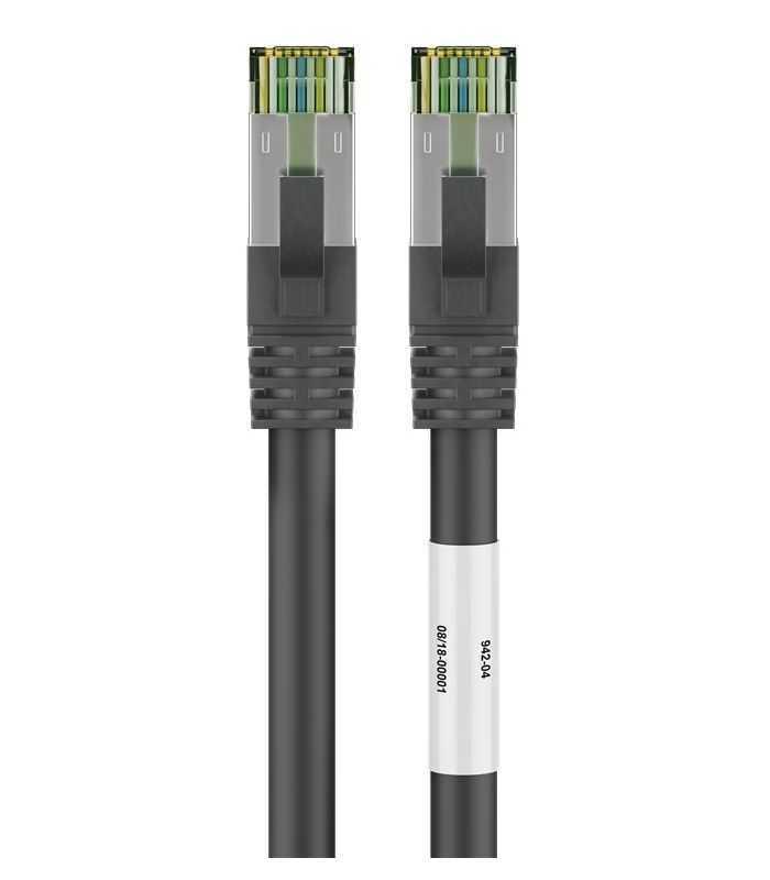 Cablu patchcord Cat8.1 SFTP 0.25m PiMF 2000MHz RJ45 cupru negru Goobay