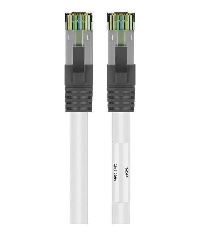 Cablu patchcord Cat8.1 SFTP 2m alb PiMF 2000MHz RJ45 cupru Goobay