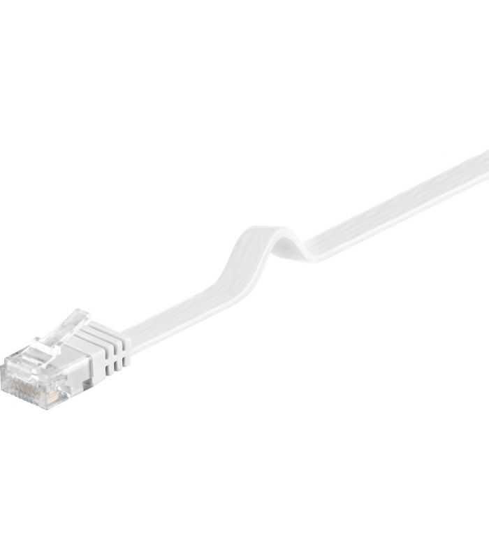 Cablu plat Cat6 UTP 20m 250MHz RJ45 cupru alb Goobay