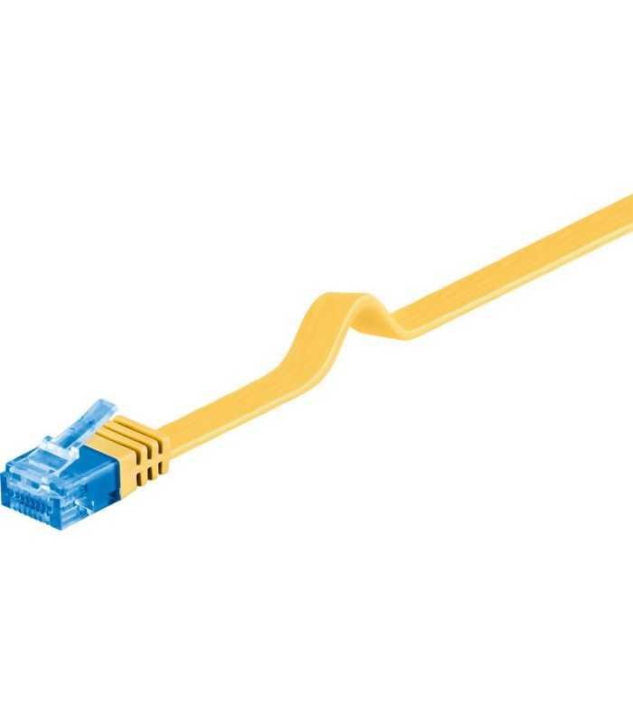 cablu plat cat6a utp 05m 500mhz rj45 cupru galben goobay 1
