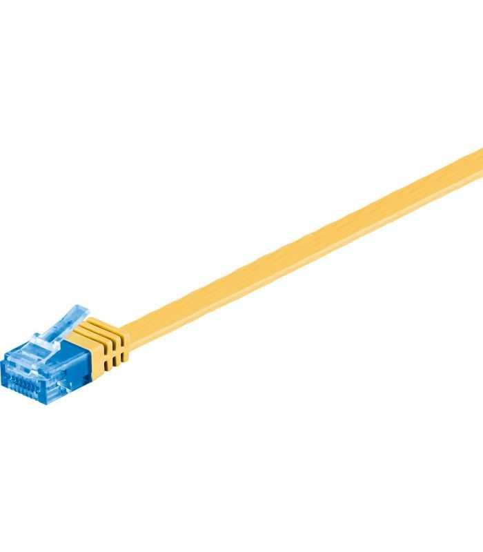 Cablu Plat Cat6a Utp 3m 500mhz Rj45 Cupru Galben Goobay