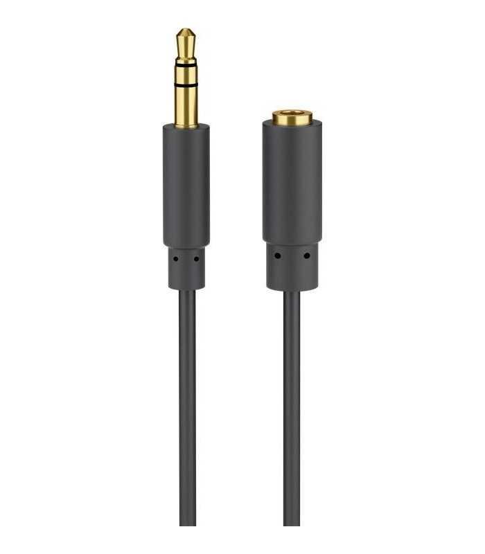 Cablu prelungitor 0.5m Jack 3.5 mm 3 pini mama - Jack 3.5 mm 3 pini mufa tata Goobay