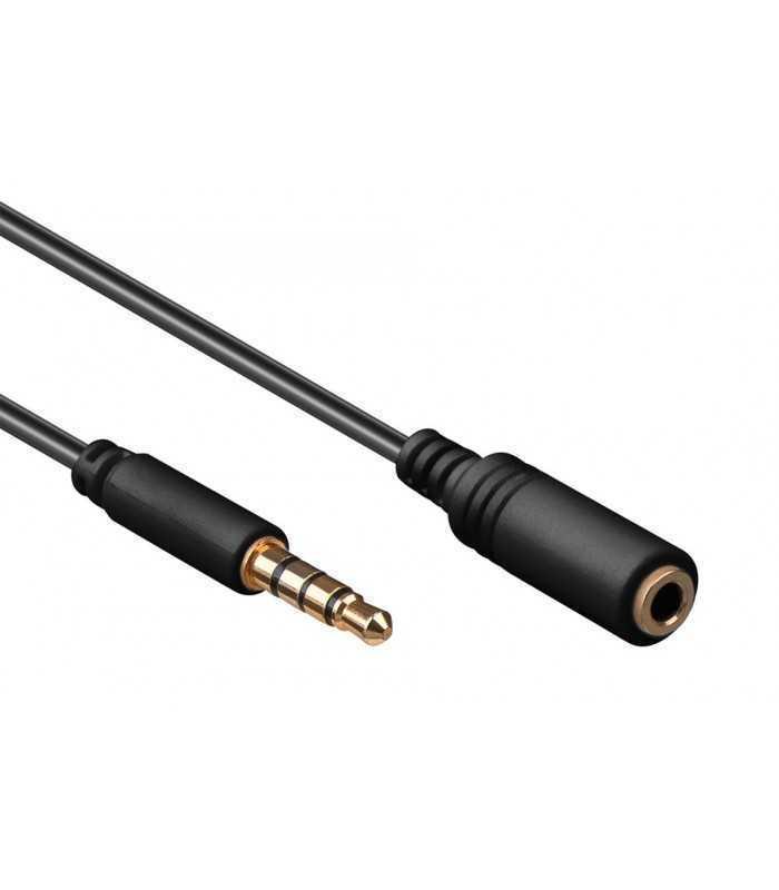 cablu prelungitor 5m jack 35 mm 4 pini mufa tata jack 35 mm 4 pini mama goobay 2