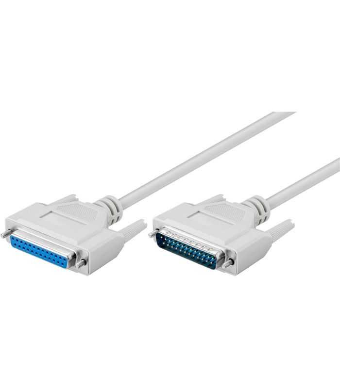 Cablu prelungitor D-SUB/IEEE 1284 25 pini tata/mama 1.8m gri serial 1:1 Goobay 50541