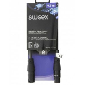 Cablu prelungitor digital XLR 5 pini tata - XLR 5 pini mama 0.5m gri Sweex