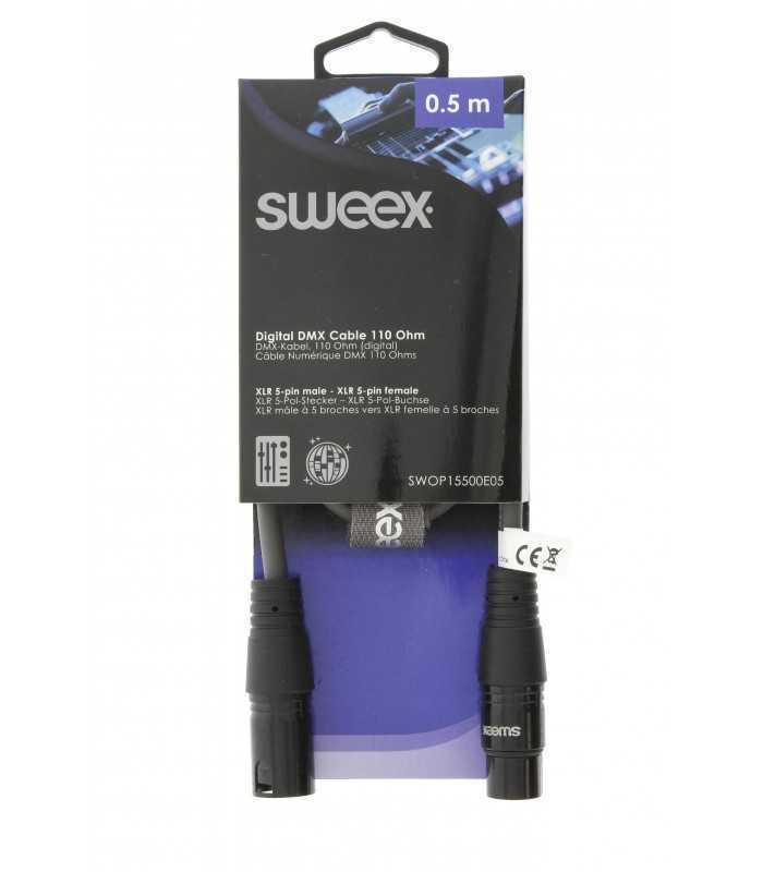 Cablu prelungitor digital XLR 5 pini tata - XLR 5 pini mama 0.5m gri Sweex
