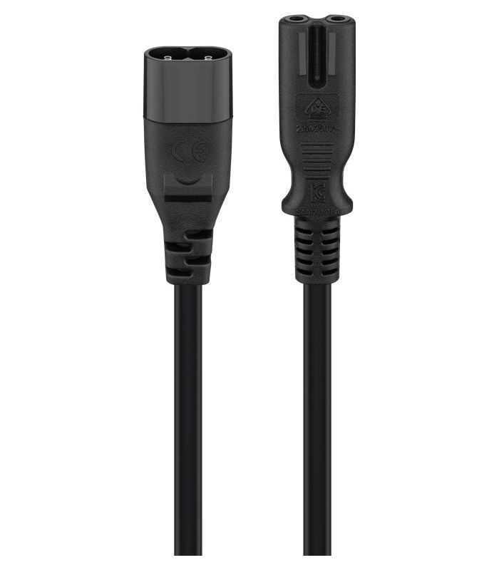 Cablu Prelungitor Euro C7 Tata C8 Mama 2m 2x075mm 25a Negru Goobay