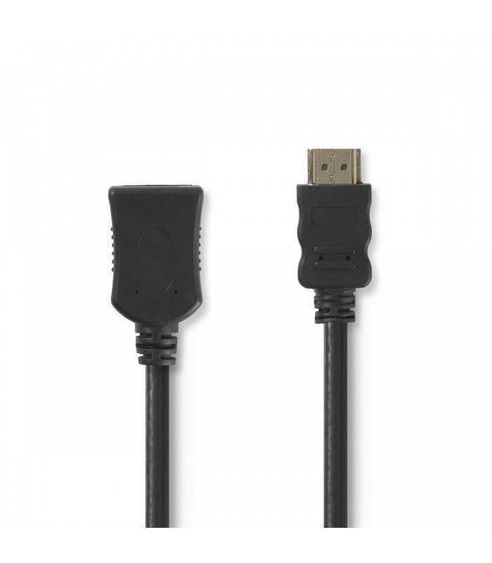 Cablu prelungitor HDMI tata - HDMI mama HighSpeed Ethernet contacte aurite 2m Nedis