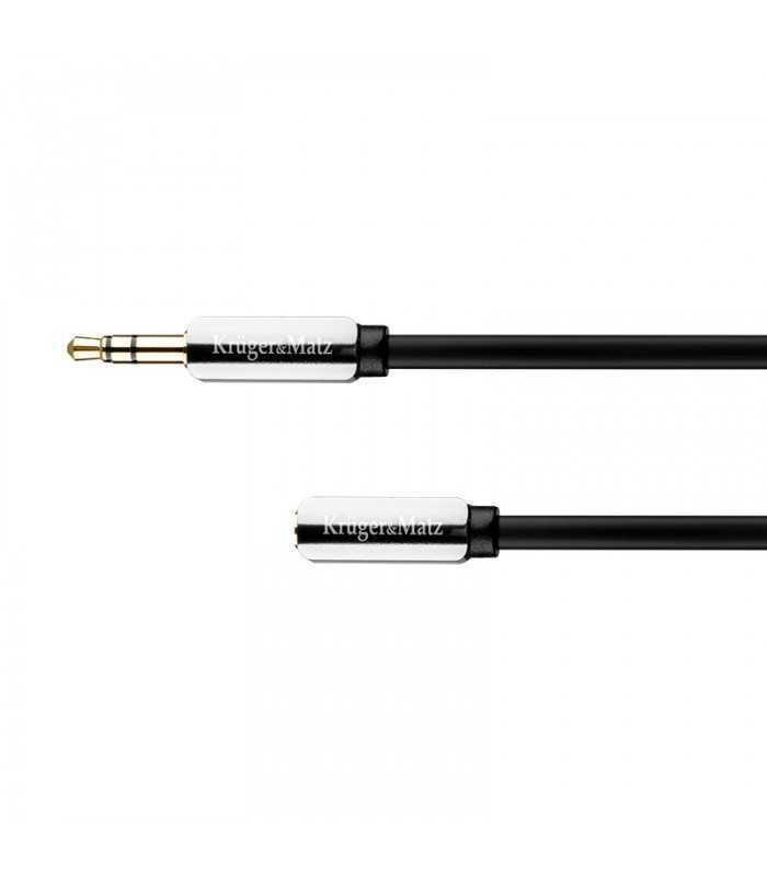 Cablu prelungitor Jack 3.5 mm la 3.5 mm 1m stereo Profesional Kruger&Matz 2 Cablu prelungitor Jack 3.5 mm la 3.5 mm 1m stereo Profesional Kruger&Matz