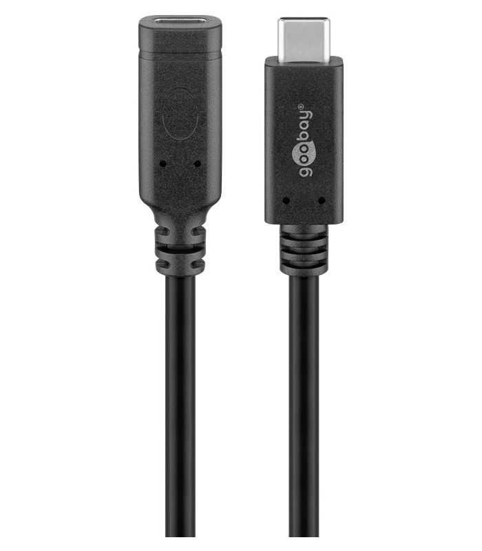 Cablu prelungitor USB-C 3.2 Generation 2 tata-mama 1m negru compatibil si pt. Thunderbolt 3 Goobay 61038 3 Cablu Prelungitor Usb C 32 Generation 2 Tata Mama 1m Negru Compatibil Si Pt Thunderbolt 3 Goobay 61038