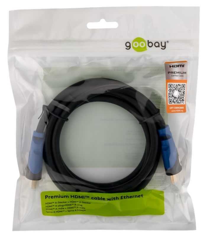 cablu premium high speed hdmi ethernet hdmi v20b 3m goobay 1