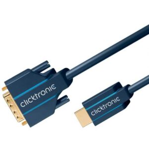 Cablu Profesional 1m HDMI - DVI 24+1 Ultra HD 4K 60Hz cupru AWG30 aurit Clicktronic