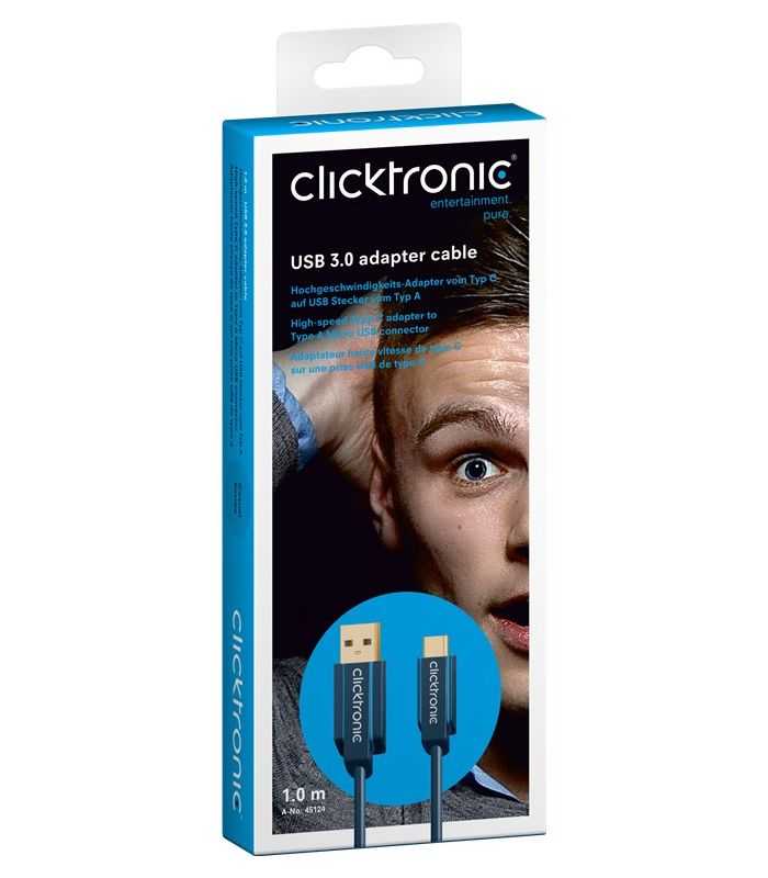 cablu profesional 1m usb type c usb 30 45w superspeed 5gbit s ofc cupru aurit clicktronic 1