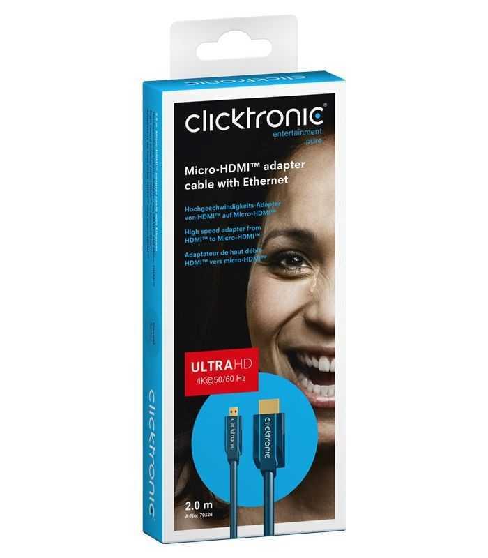cablu profesional 2m micro hdmi hdmi ultra hd 4k 60hz cu ethernet ofc awg32 aurit clicktronic 1