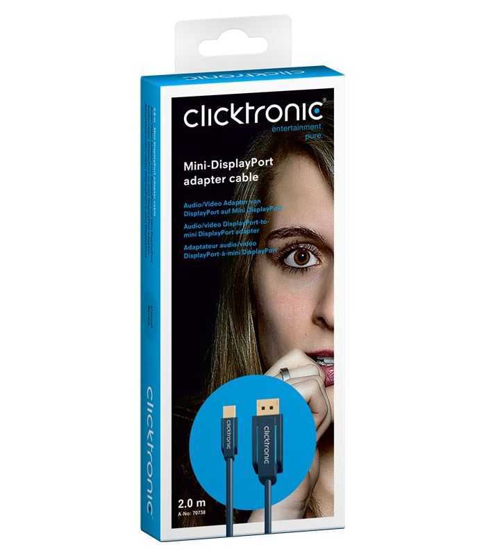 cablu profesional 2m mini displayport displayport 2560x1600p apple macbook pro air ofc cupru awg32 clicktronic 1