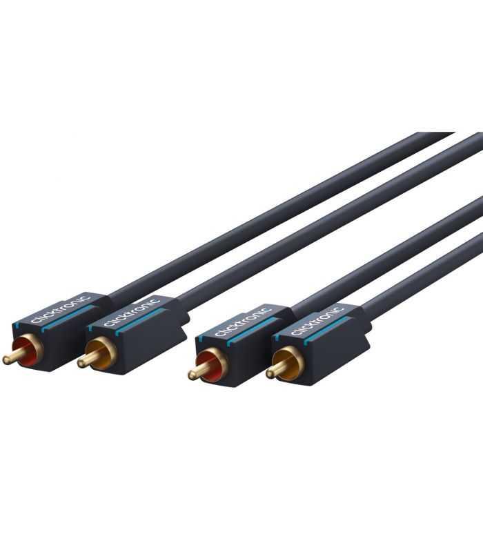 Cablu Profesional 2x Rca 2x Rca 15m Ofc Cupru Dublu Ecaranat Aurit Clicktronic 70385