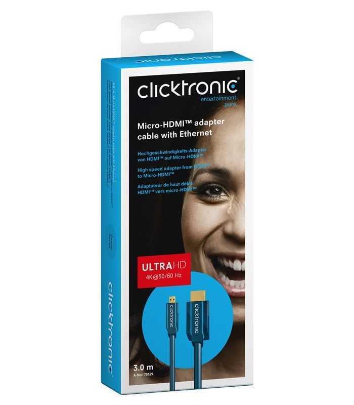 cablu profesional 3m micro hdmi hdmi ultra hd 4k 60hz cu ethernet ofc awg32 aurit clicktronic 1