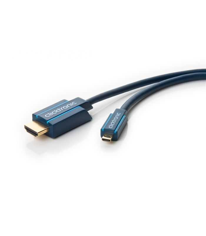 Cablu Profesional 3m micro HDMI - HDMI Ultra HD 4K 60Hz cu Ethernet OFC AWG32 aurit Clicktronic