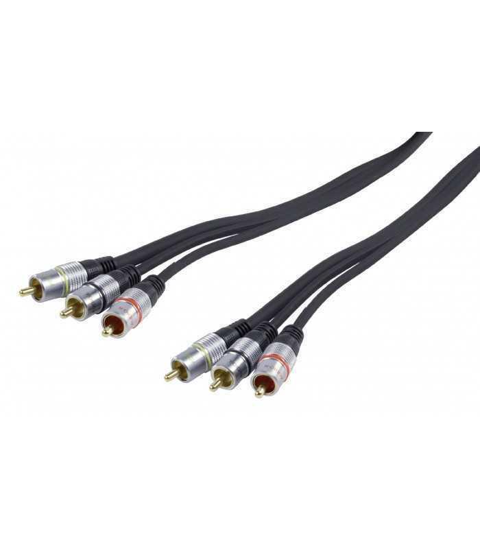 cablu profesional 3x rca tata 3x rca tata 5m dublu ecranat hq 1