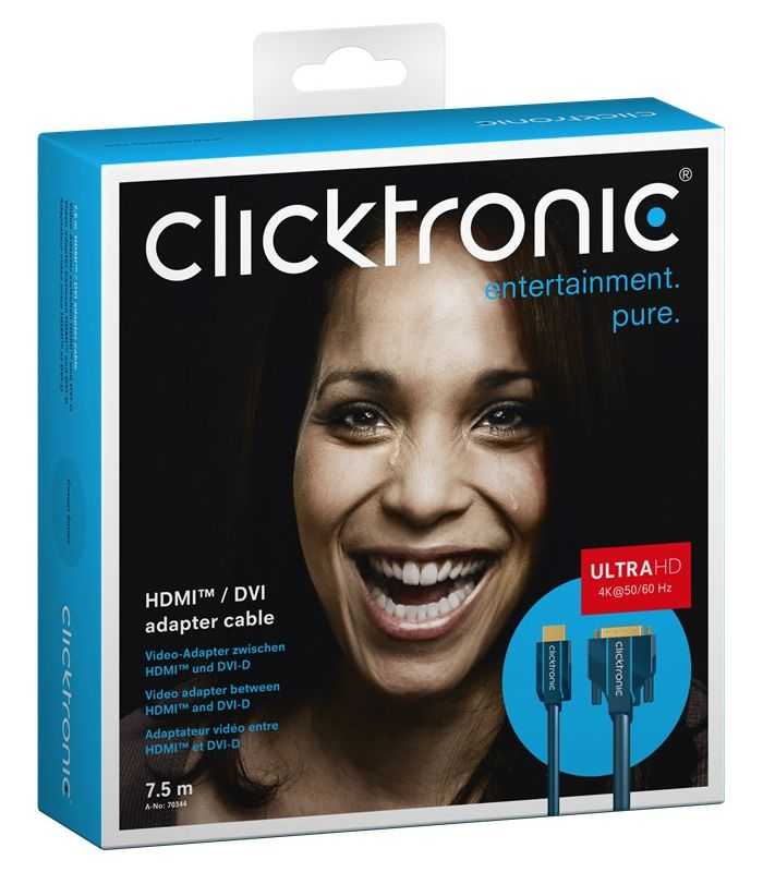 cablu profesional 75m hdmi dvi 241 ultra hd 4k 60hz cupru awg28 aurit clicktronic 1