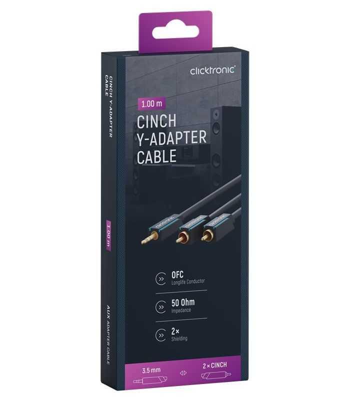 Cablu Profesional Audio Jack 35 Mm 2x Rca 1m Cupru Ofc Clicktronic 70465